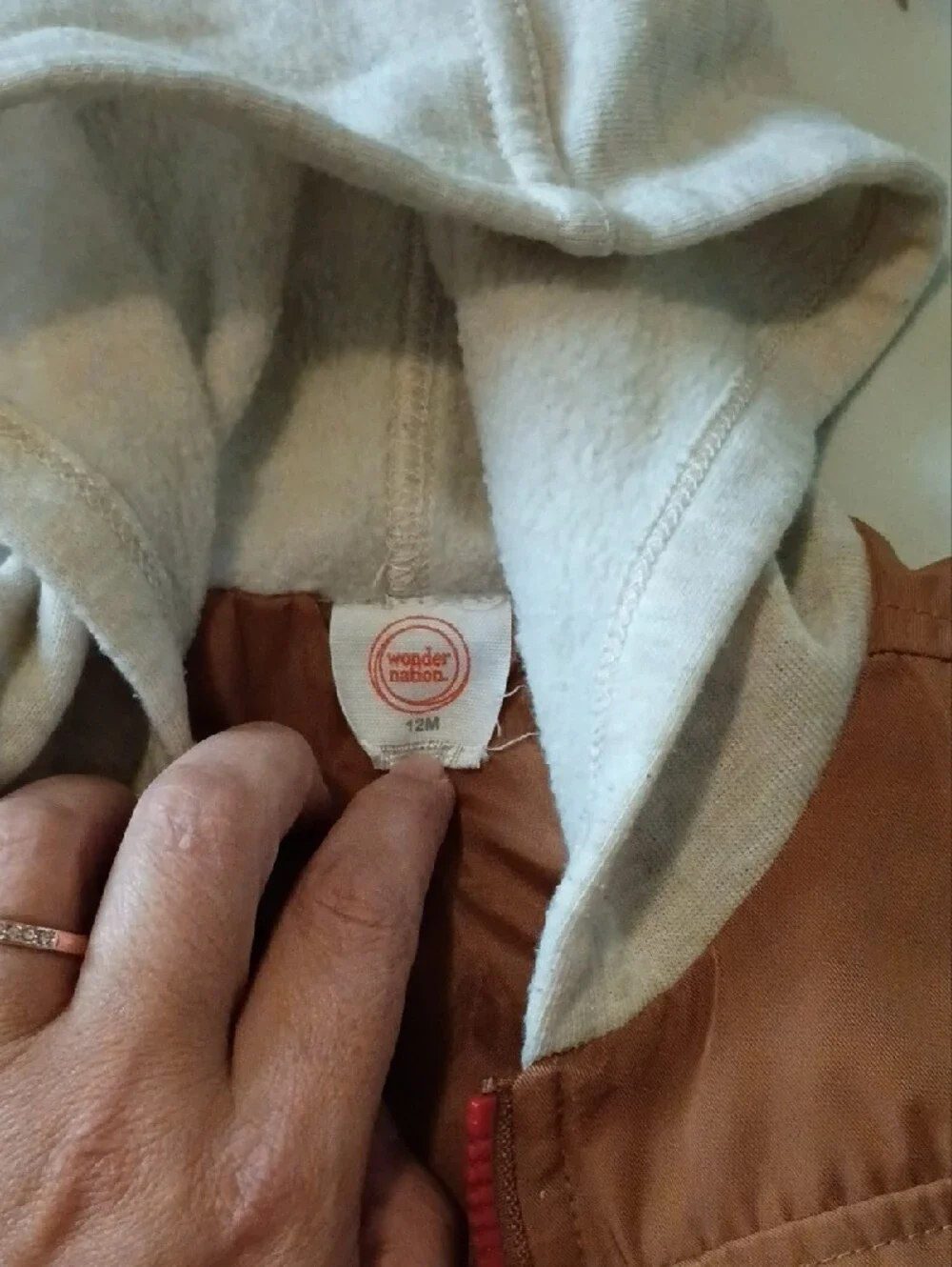 wonder nation Brown and Cream Hooded Jacket